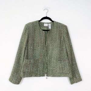 Emma James Green Tweed Blazer